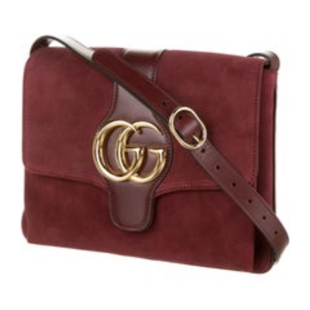 Gucci Burgundy Crossbody Bag with Gold Hardware